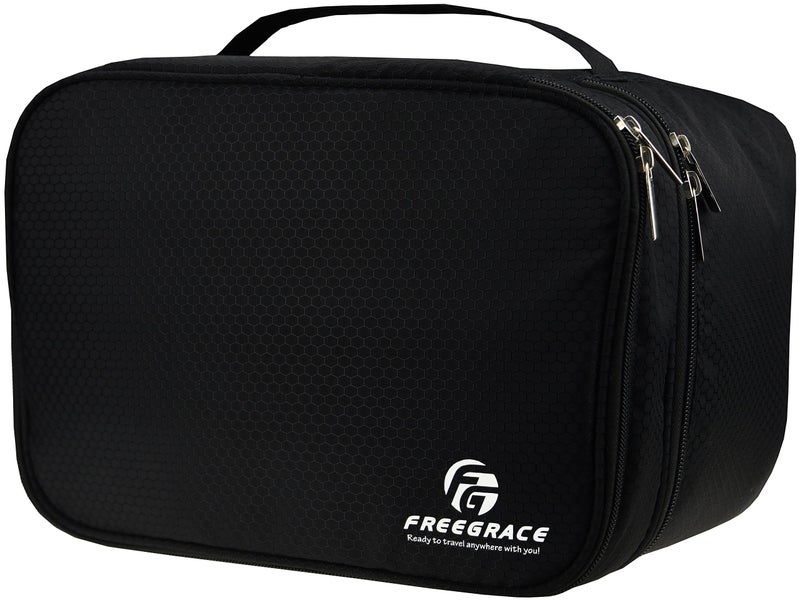 Freegrace Travel Organizer Underwear Bag - Large Double Layer Packing Storage Bag - Fits Large Bra, Socks, Underpants, Cosmetic, Toiletry kit (Black) - Image 4